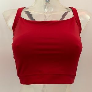 Luxury Matte Spandex CropTop Brick & Black M New